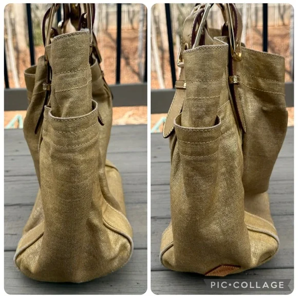 MZ Wallace tote bag purse in gold nylon - Picture 2 of 14